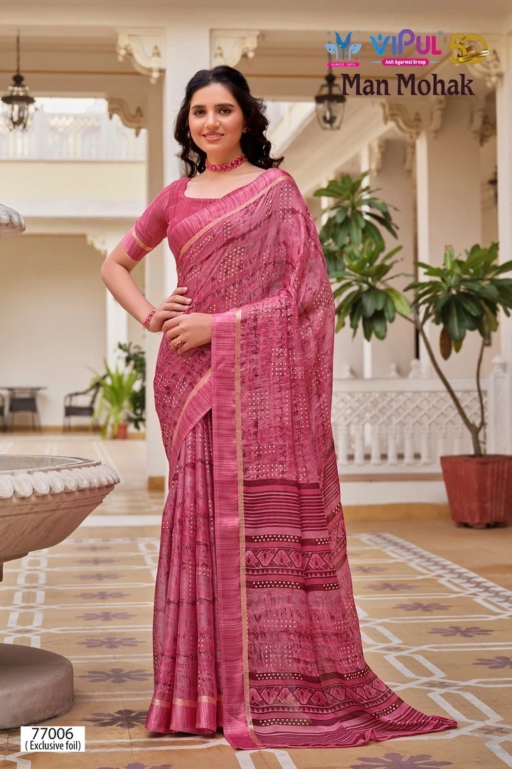 Vipul Man Mohak Chiffon Wholesale Fancy Sarees Catalog — Wholesale Sarees, MPA wholesale from Surat — view 10